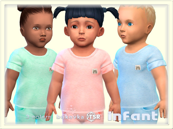 Sims 4 — Shirt Pastel by bukovka — A cute t-shirt for infants of both sexes, boys and girls, suitable for the base game.