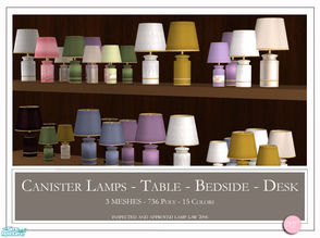 Sims 2 — Canister Lamps by DOT — Canister Lamps in 3 sizes. Sims2 by DOT of The Sims Resource. Bedside - Desk - Table