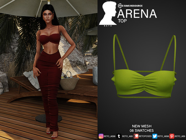 Sims 4 — Arena (Top) by Beto_ae0 — Summer outfit with solid colors, enjoy it - 08 colors