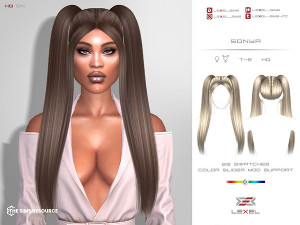 Sims 4 — Sonya (hairstyle) by LEXEL_s — 28 swatches