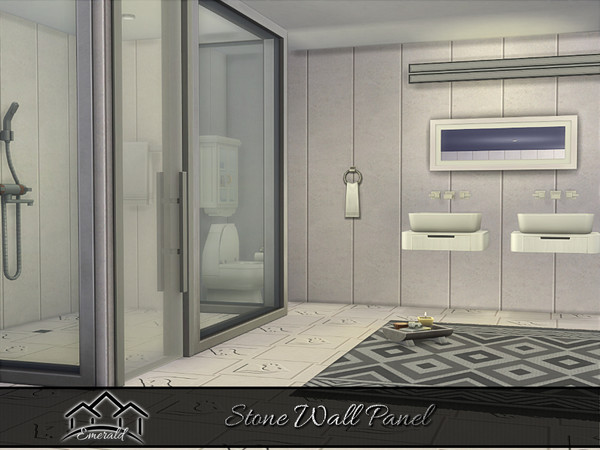 Sims 4 — Stone Wall Panel S3 by Emerald — Stone wall panels are nice looking, durable will renovate your interior and