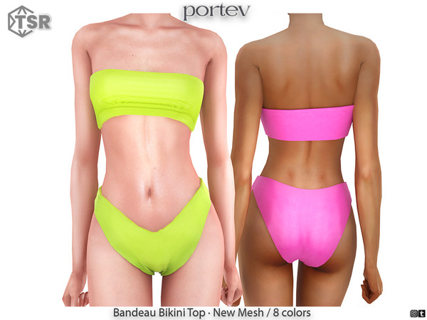 Sims 4 — Bandeau Bikini Top by portev — New Mesh