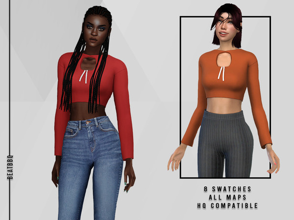 Sims 4 — Marsha Top by BeatBBQ — - 8 Colors