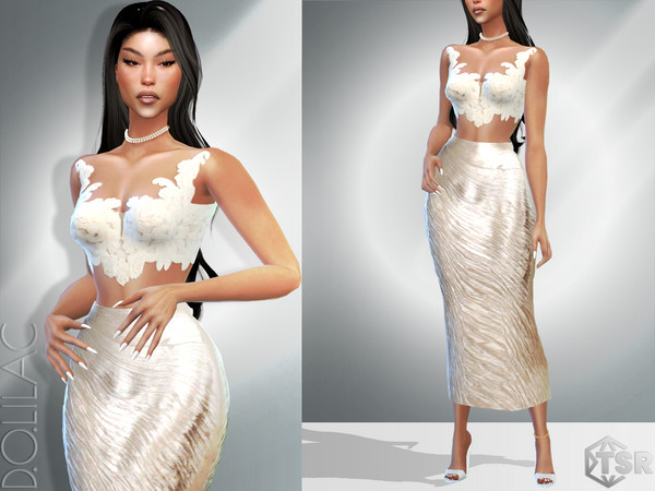Sims 4 — Lace Strapless Bodice Top DO028 by DOLilac — Custom thumbnail