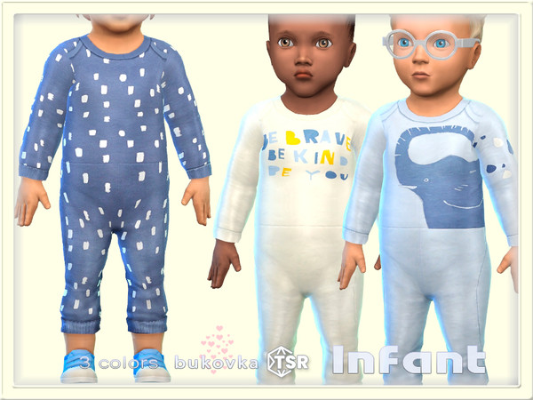 Sims 4 — Infant Kombidress by bukovka — Beautiful overalls for infants of both sexes, boys and girls are suitable for the