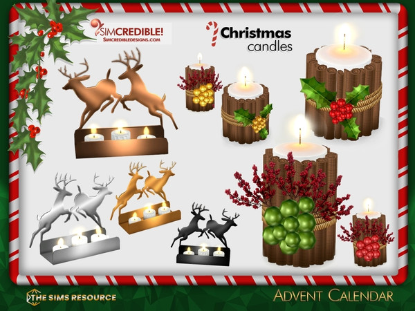 Sims 4 — Advent Calendar 2022 - Candle Cinnamon Holly berry small by SIMcredible! — Last year, we created an Advent