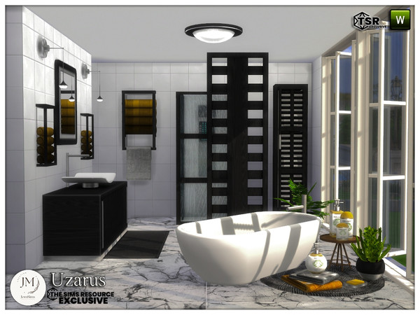 Sims 4 — Uzarus bathroom rugs by jomsims — A natural atmosphere, wood and color in 4 shades. Create your space of