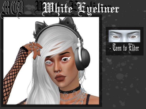 Sims 4 — White Eyeliner by MaruChanBe2 — An eyeliner for your cuties.