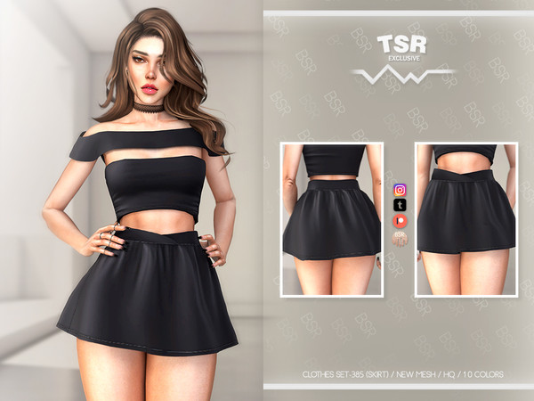 Sims 4 — CLOTHES SET-385 (SKIRT) BD1052 by busra-tr — 10 colors Adult, Elder, Teen, Young Adult