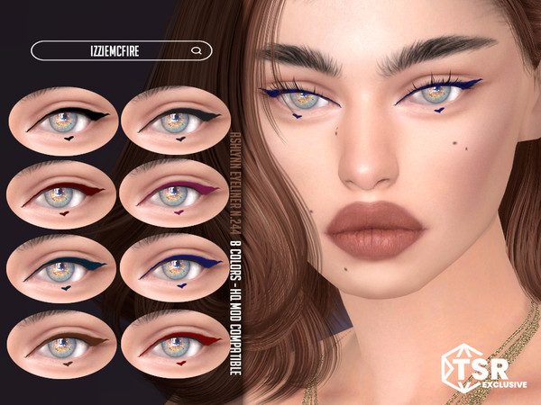 Sims 4 — Ashlynn Eyeliner N.244 by IzzieMcFire — Ashlynn Eyeliner N.244 contains 8 colors in HQ texture.
