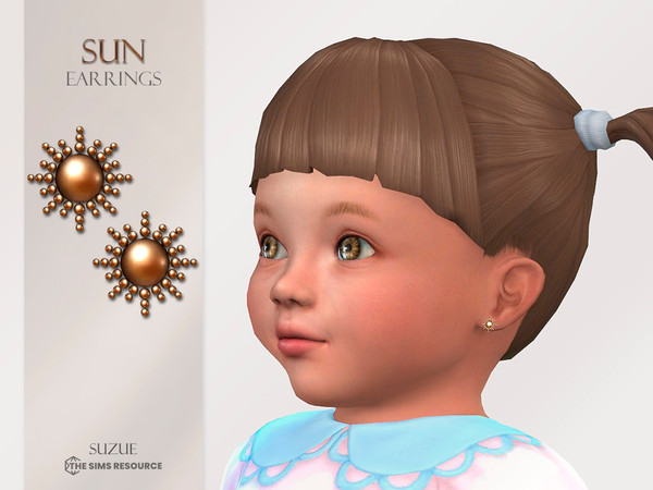 Sims 4 — Sun Earrings Infant by Suzue — New Mesh (Suzue)