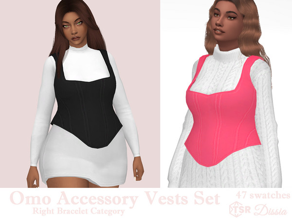 Sims 4 — Omo Accessory Vests by Dissia — Square cleavage longer at front and back vest