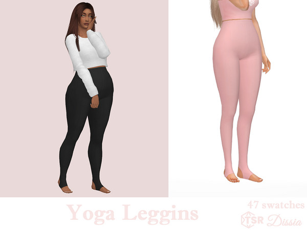 Sims 4 — Yoga Leggins by Dissia — High waist solids footed leggins Availalble in 47 swatches