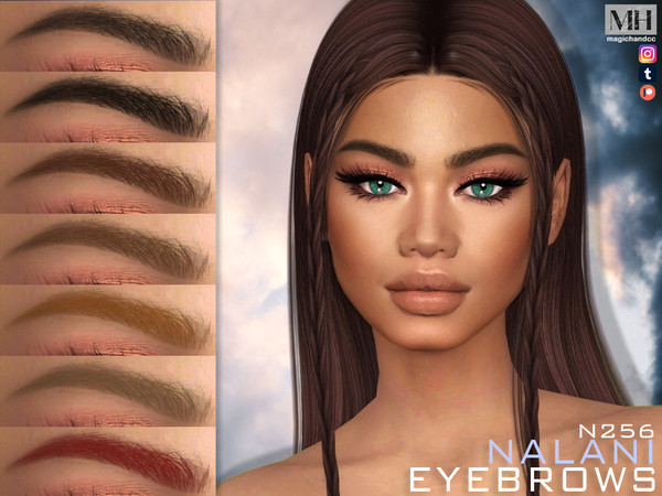 Sims 4 — Nalani Eyebrows N256 by MagicHand — Aesthetic eyebrows in 13 colors - HQ Compatible.