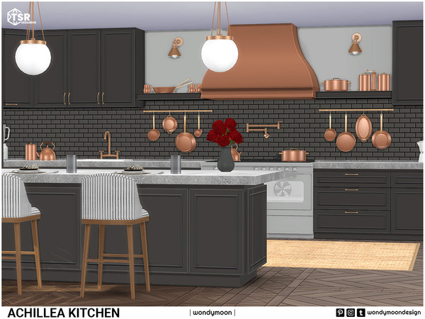Sims 4 — Achillea Kitchen - Part I by wondymoon — Achillea country style inspired kitchen part I; surfaces! Counters,