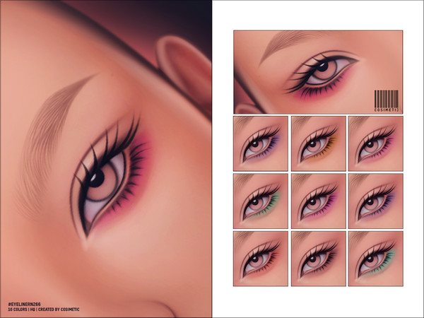 Sims 4 — EYELINER With 2D Eyelashes N266 by cosimetic — - Female