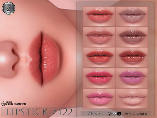 Sims 4 — ZENX LIPSTICK Z422+HQ by ZENX — Base Game