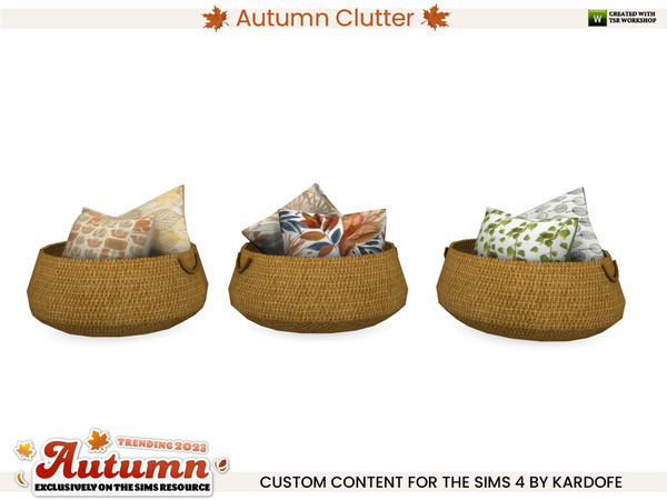 Sims 4 — kardofe_Autumn Clutter_Basket with cushions by kardofe — Autumn decorations, to create comfortable atmospheres.
