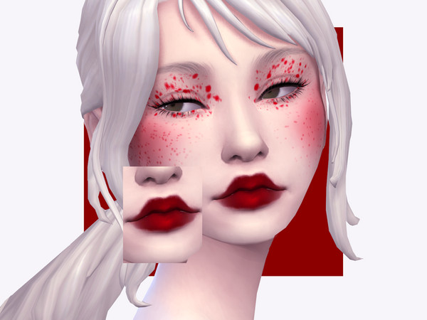 Sims 4 — Bleeding Tooth Lipstick by Sagittariah — base game compatible, 10 swatches, properly tagged, enabled for all