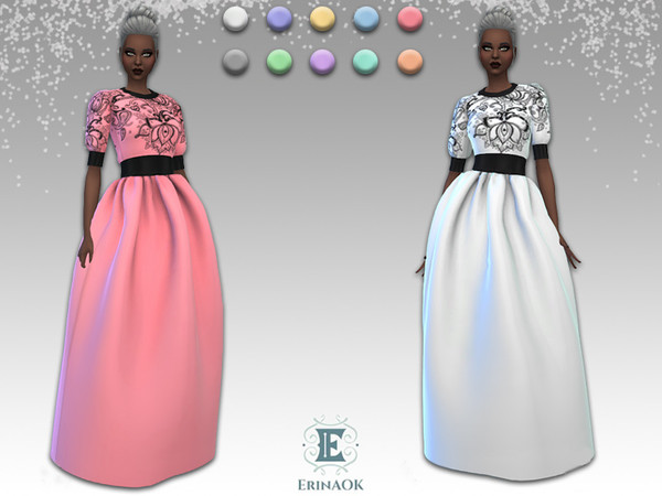 Sims 4 — Womens Gown 092623 by ErinAOK — Women's Formal and Party Gown 10 Swatches
