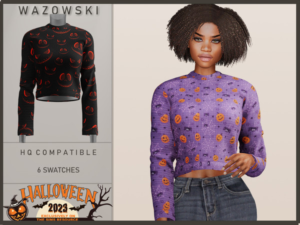 Sims 4 — Halloween 2023 by _WAZOWSKI_ — All Texture Maps New Mesh 6 Swatches HQ Compatible