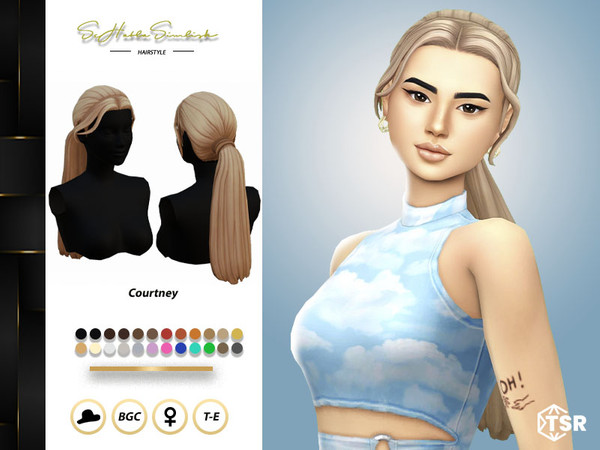 Sims 4 — Courtney Hairstyle by sehablasimlish — Hope you like it and enjoy it. Maxis Match