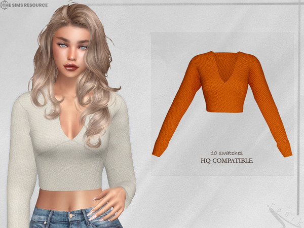 Sims 4 — Sasha Blouse by _ironik_ — -10 Swatches -HQ Compatible -New Mesh (All LODs) -All Texture Maps -Custom Thumbnail