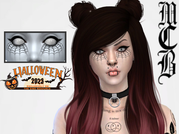 Sims 4 — Spider Web Eyeliner by MaruChanBe2 — An eyeliner for your spooky sims.