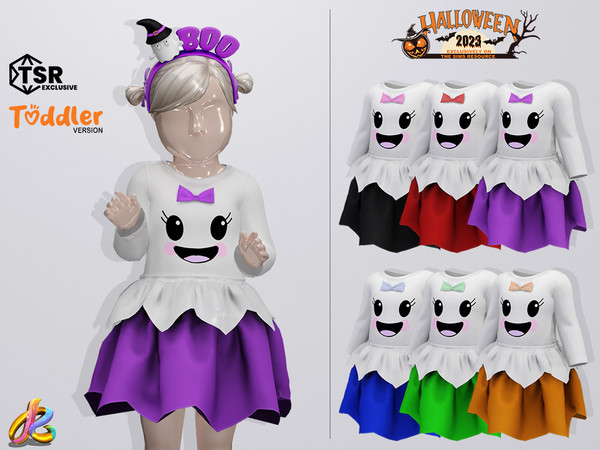 Sims 4 — RPLts4 Dress 254 - Halloween Collection - TODDLER version by RobertaPLobo — Toddler dress 254 -Halloween