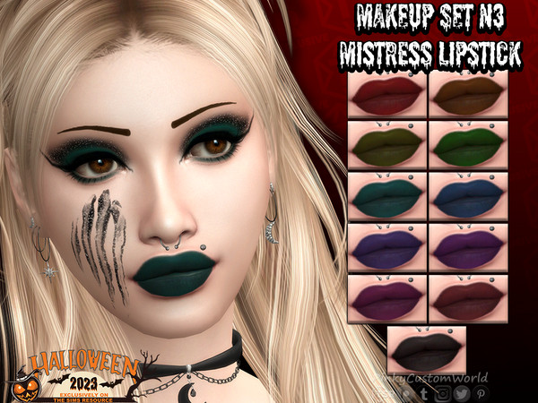 Sims 4 — Makeup Set N3 - Mistress Lipstick by PinkyCustomWorld — Dark colored simple lipstick. Comes in several different