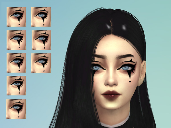 Sims 4 — Aesthetic Halloween Eyeliner. by LaKitten — Aesthetic Halloween eyeliner in black.