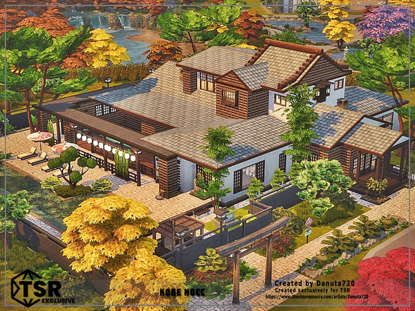 Sims 4 — Kobe NoCC by Danuta720 — Created exclusively for TSR. A stylish villa in autumn style, for a large family.