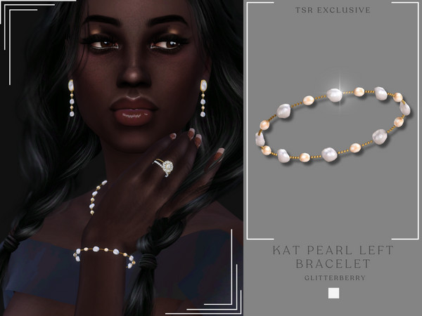 Sims 4 — Kat Pearl Bracelet- Left by Glitterberryfly — A freshwater pearl bracelet for the left hand