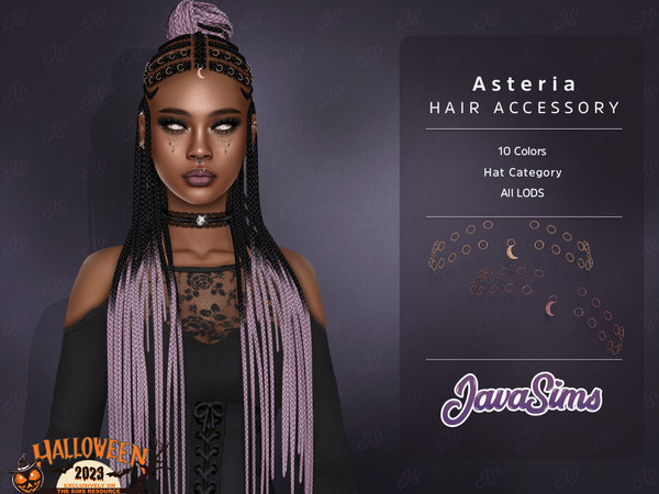 Sims 4 — Asteria (Hair Accessory) by Mystic Studios — Female