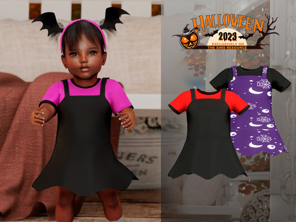 Sims 4 — Halloween Dress 2023 (Infant) by couquett — - 13 swatches