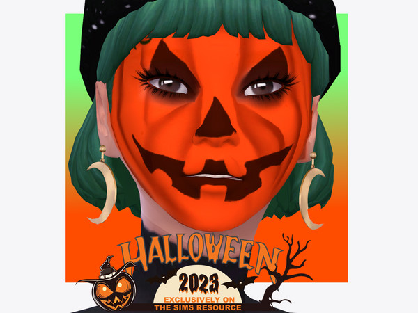Sims 4 — Jack O Lantern Facepaint by Sagittariah — base game compatible, 3 swatches, properly tagged, enabled for all