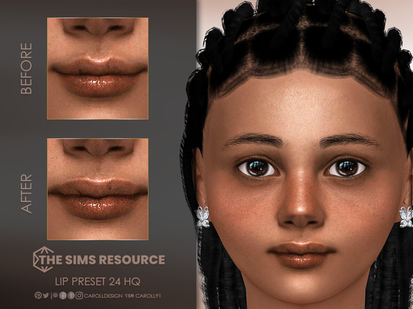Sims 4 — Lip Preset 24 HQ by Caroll912 — A medium-sized lip preset for boys and girls. Preset is suited for