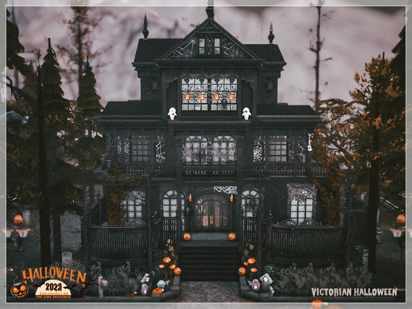 Sims 4 — Victorian Halloween by Moniamay72 — This is spooky Victorian cottage style home. Renovation of Blanche Victorian