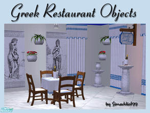 Sims 2 — Greek Restaurant Objects by Simaddict99 — Create a Greek restaurant with this new meshed set of alpha tablecloth