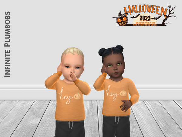 Sims 4 — Infant Hey Pumpkin Sweater by InfinitePlumbobs — Hey Pumpkin Sweater for Infants - 1 Swatch - Suitable for Male