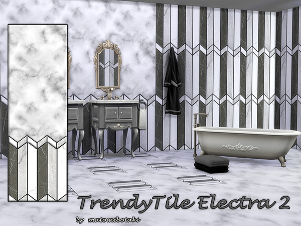 Sims 4 — MB-TrendyTile_Electra2.package by matomibotaki — Trendy Tile Electra SET