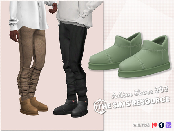 Sims 4 — Snow boots Male by Arltos — 10 colors. HQ compatible.