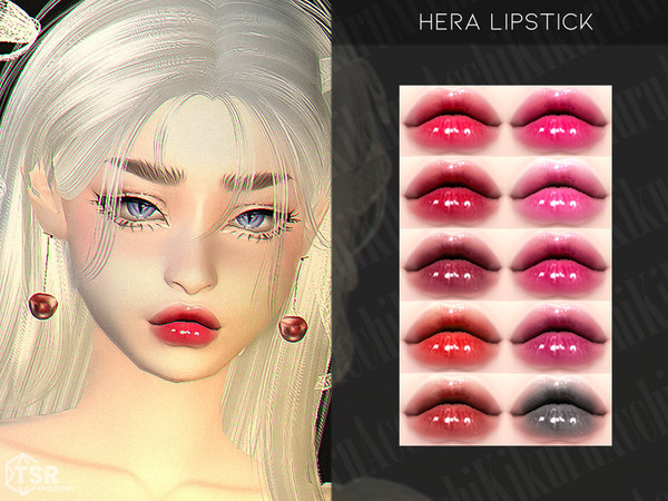 Sims 4 — Hera Lipstick by Kikuruacchi — - It is suitable for Female and Male. ( Teen to Elder ) - 10 swatches - HQ