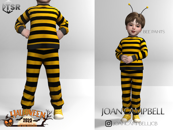 Sims 4 — Bee Pants (TODDLER VERSION) by Joan_Campbell_Beauty_ — 5 swatches Custom thumbnail Original mesh