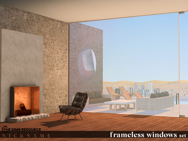 Sims 4 — frameless windows set_1x5 (end) by NICKNAME_sims4 — frameless windows set 12 package files.. frameless windows