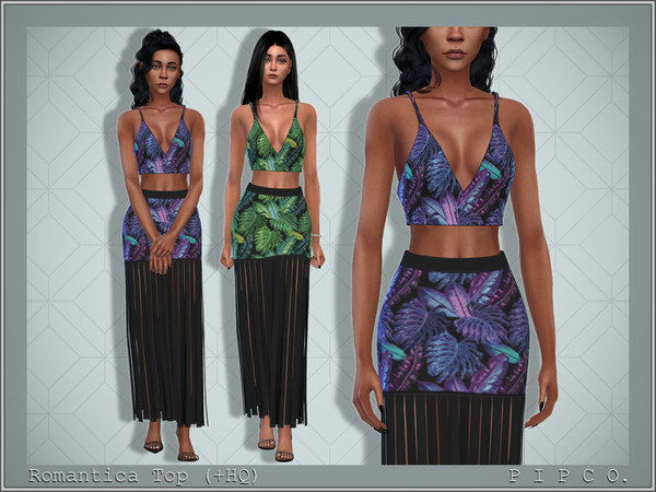 Sims 4 — Romantica Top. by Pipco — A trendy top in 7 colors. Base Game Compatible