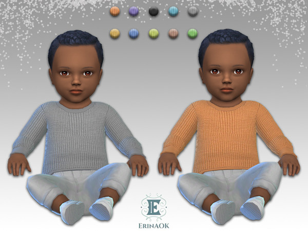 Sims 4 — Infant Top 102923 by ErinAOK — Infant Cotton Waffle Knit Top