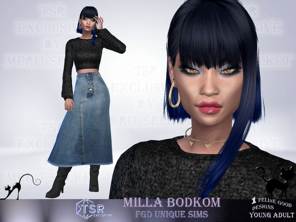 Sims 4 — Milla Bodkom by Merit_Selket — female, young Adult Sim, created with TSR CC only get some diversity into your
