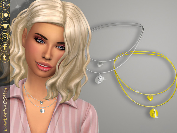 Sims 4 — (Lewbertsn00tles) Claire Necklace - Gold.package by Lewbertsn00tles — Duo necklaces featuring a plate you can