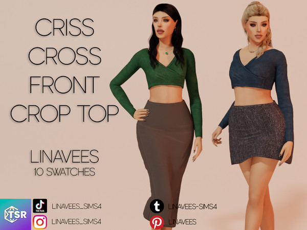Sims 4 — SURI - CROP TOP by linavees — New Mesh
